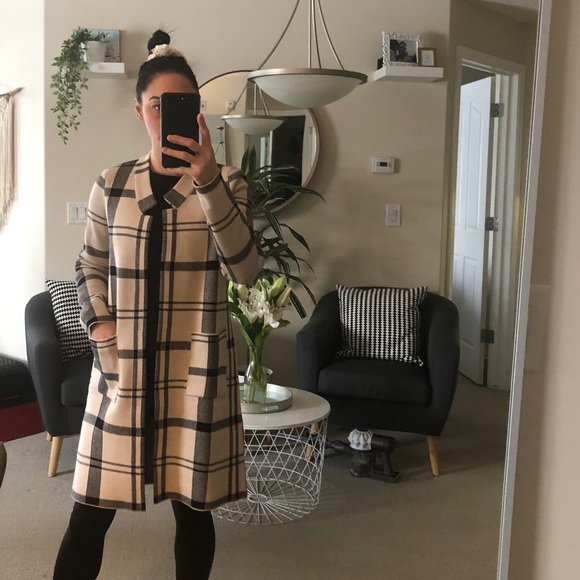 Pink Martini Sweaters | Pink Martini Plaid Cardiganfall Coat | Poshmark
